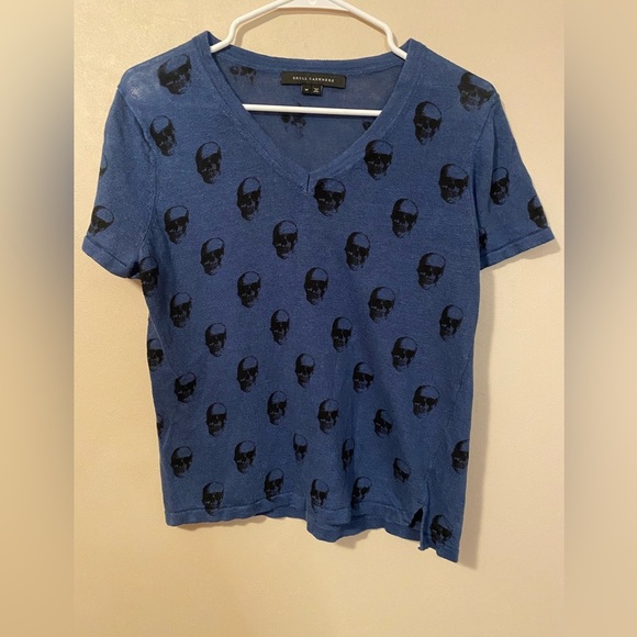 Skull Cashmere top blue women’s size medium - Picture 1 of 7